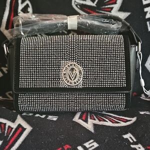 *Brand New* Valentino Orlandi Black and Silver Rhinestone Shoulder Bag